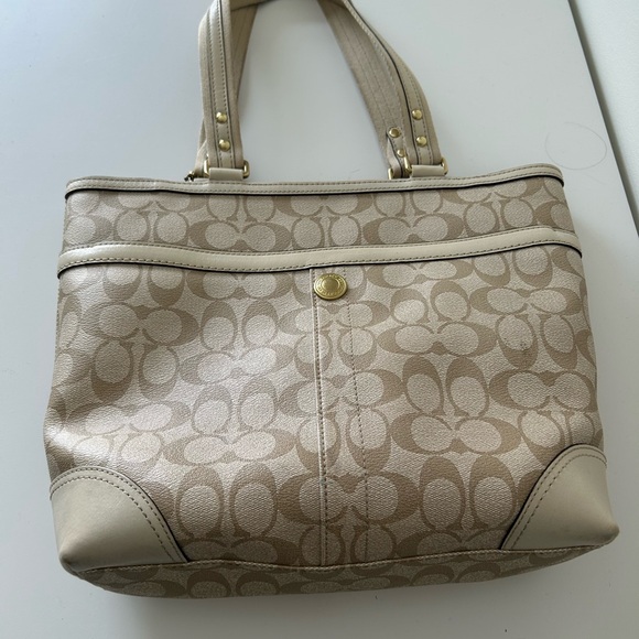 Coach Beige, Pink and White Purse - Picture 8 of 9